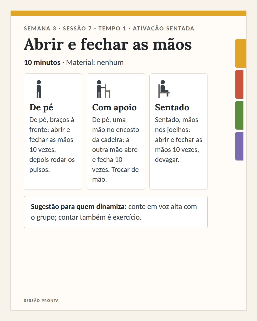 Exemplo de ficha de exercício da Sessão Pronta