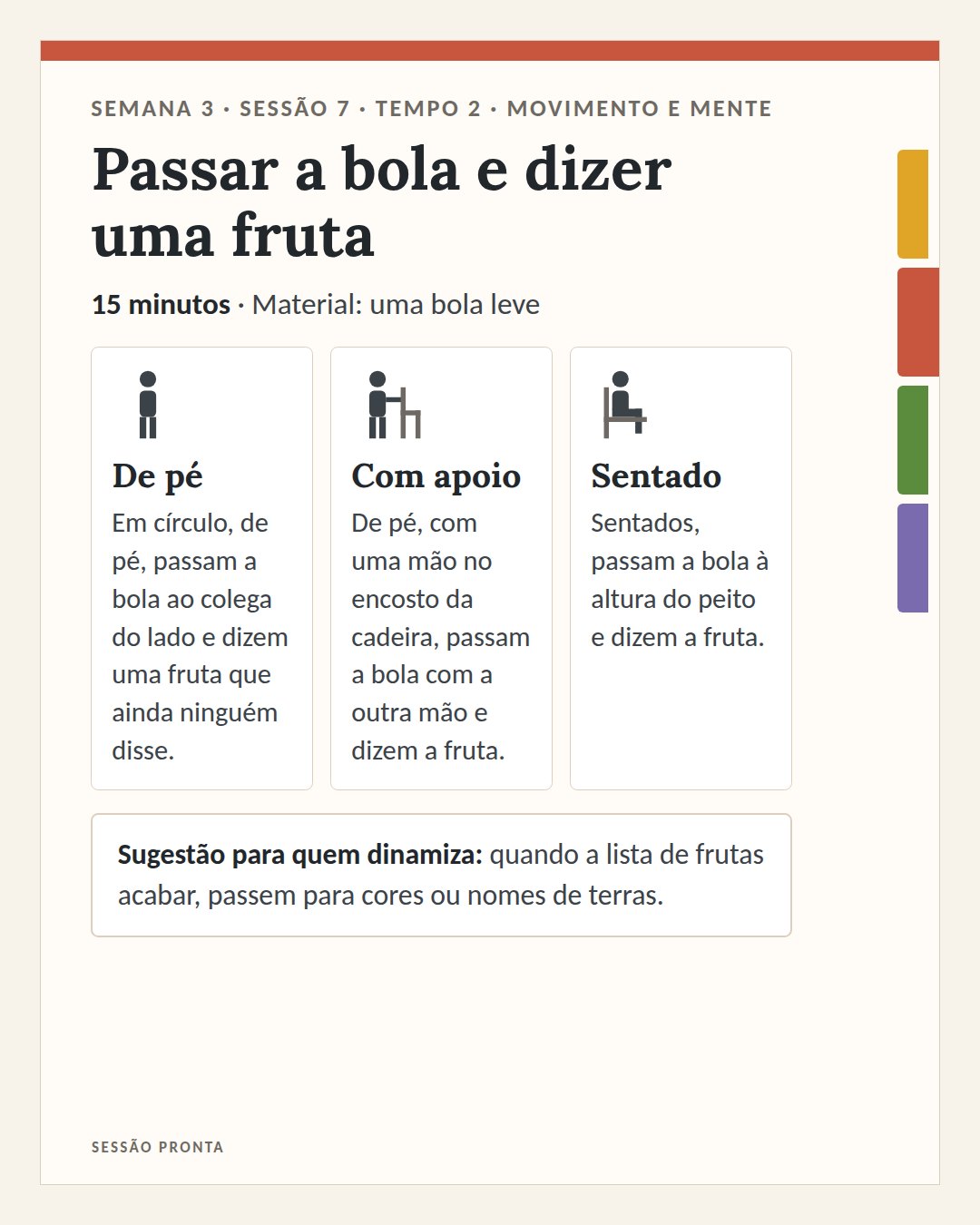 Exemplo de ficha de exercício da Sessão Pronta