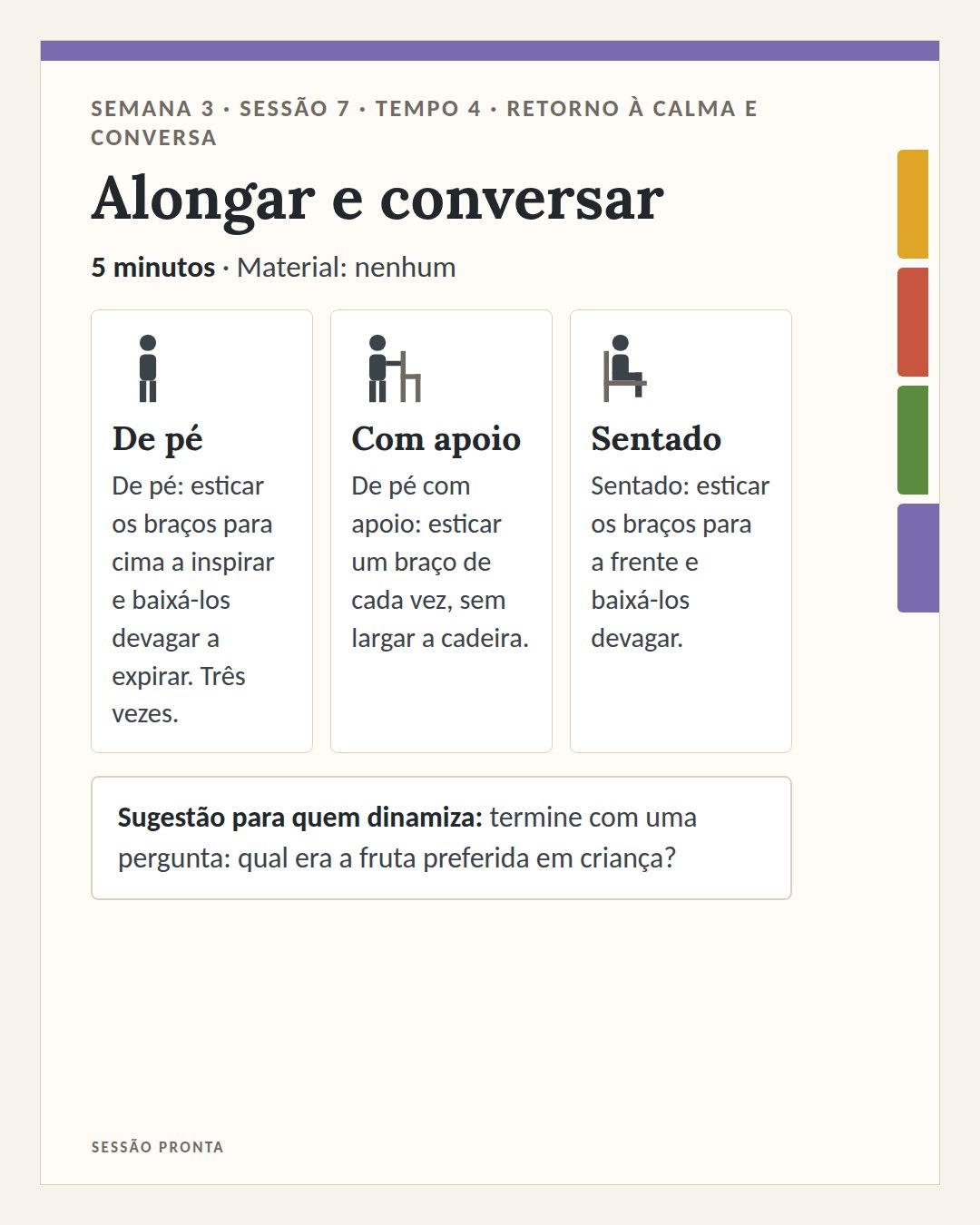Exemplo de ficha de exercício da Sessão Pronta